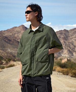 aqe 빅포켓 나일론 하프 셔켓  카키 FSS101