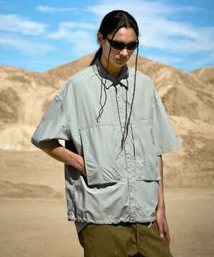 aqe 빅포켓 나일론 하프 셔켓  그레이 FSS101