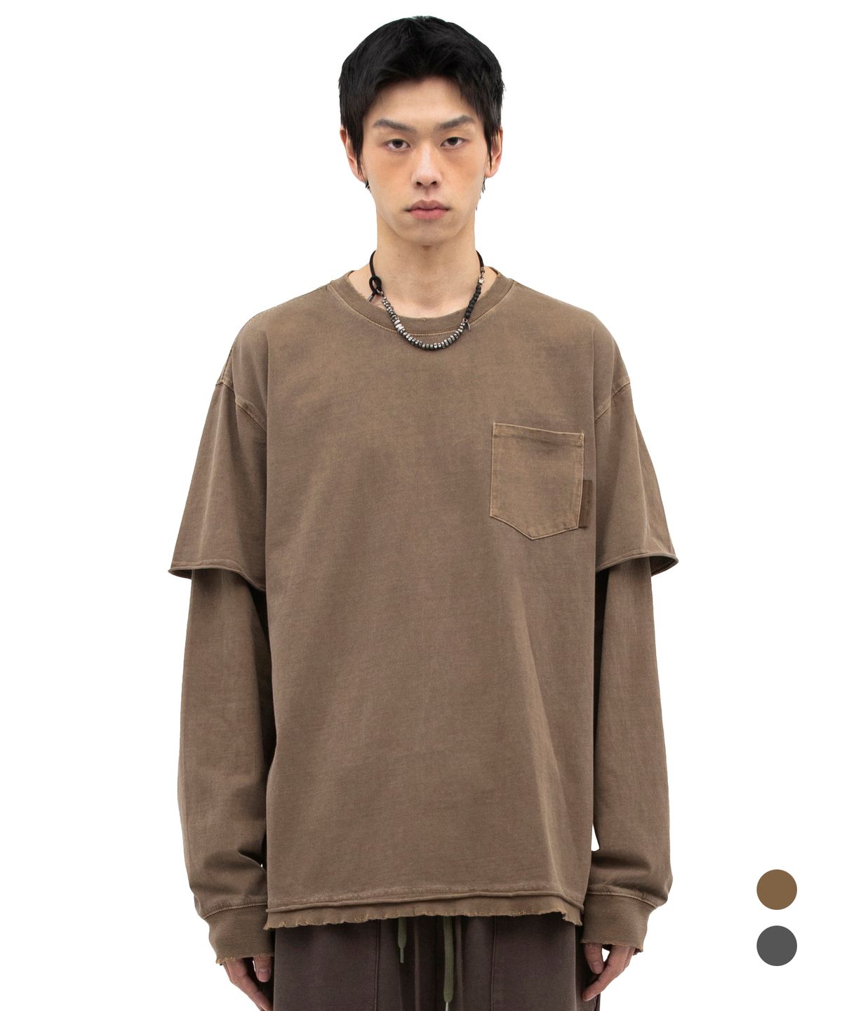 데프가먼츠(DEFGARMENTS) 피그 레이어드 롱 슬리브[2컬러]