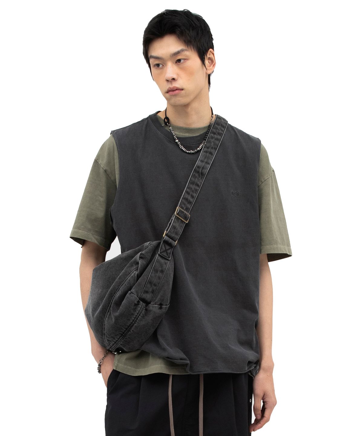 데프가먼츠(DEFGARMENTS) 워시드 딤데님 백[블랙]