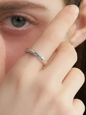 [Cotidiano]Mill Grain Signature Silver Ring Ir269