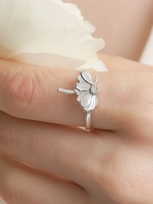 [Cotidiano]Signature Flower Silver Ring Ir272