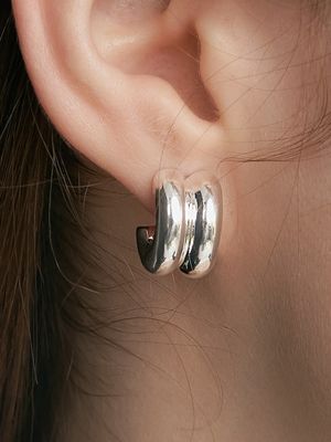 [Cotidiano]Double Volume Silver Earring Ie399