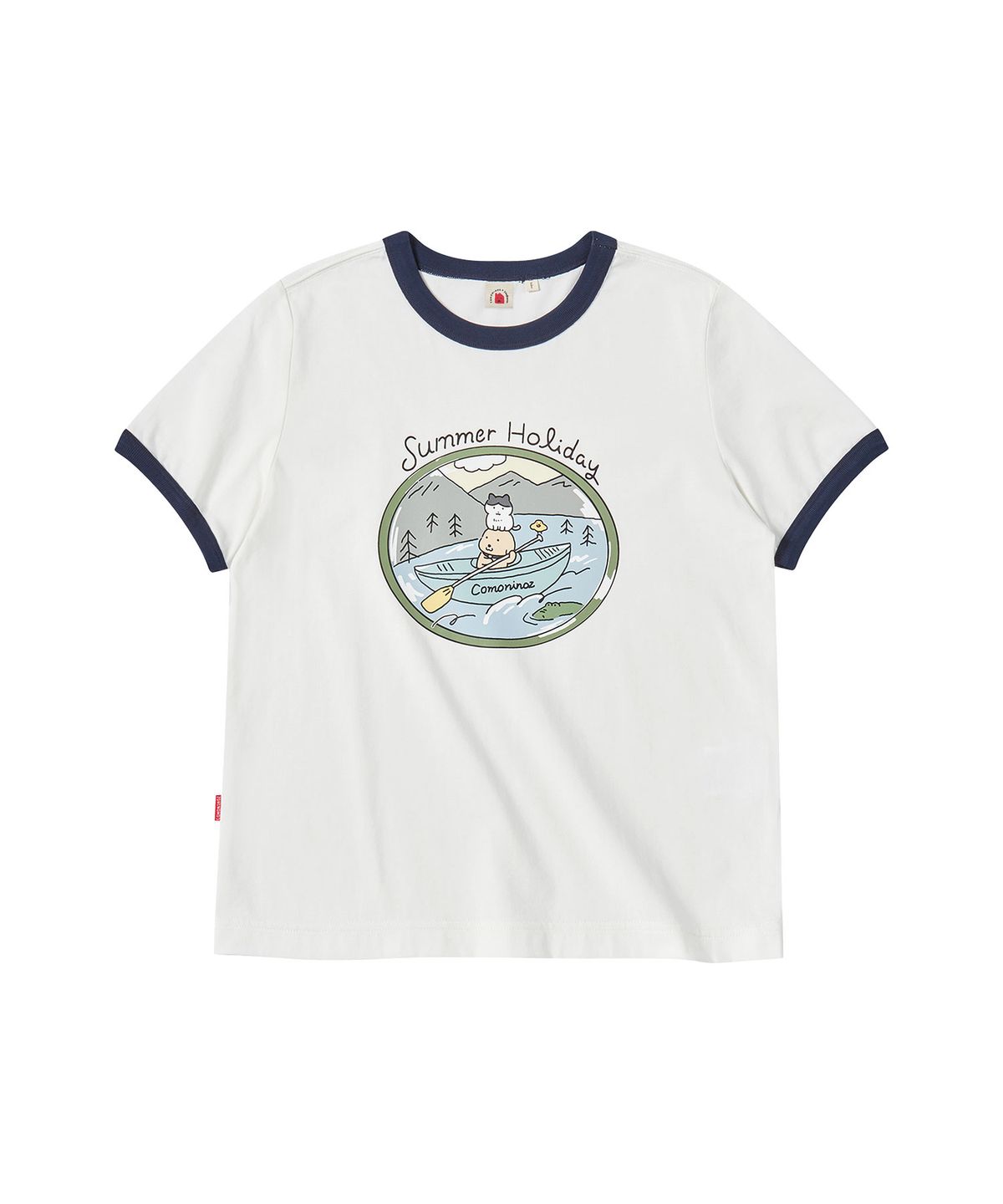 꼬모니노즈(COMONINOZ) [NINOZ X SOOBOOKZ] W SUMMER HOLIDAY T-SHIRT [IVORY]