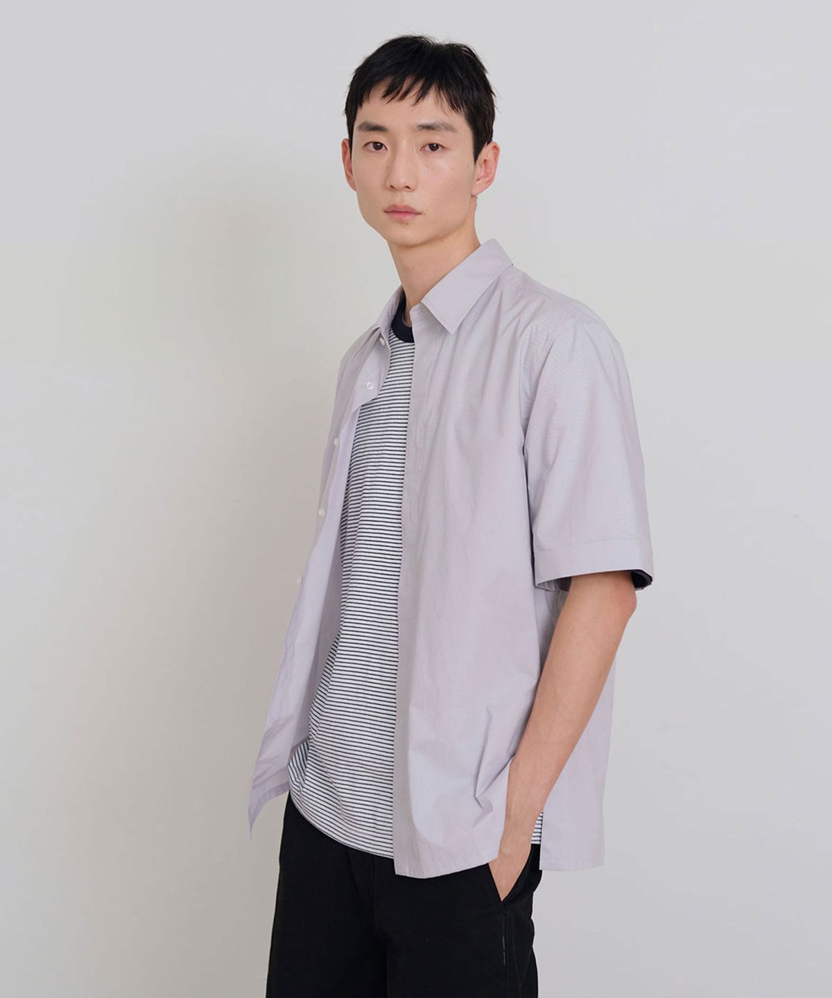 시에클(SIECLE) 에센셜 하프셔츠 (라이트퍼플)