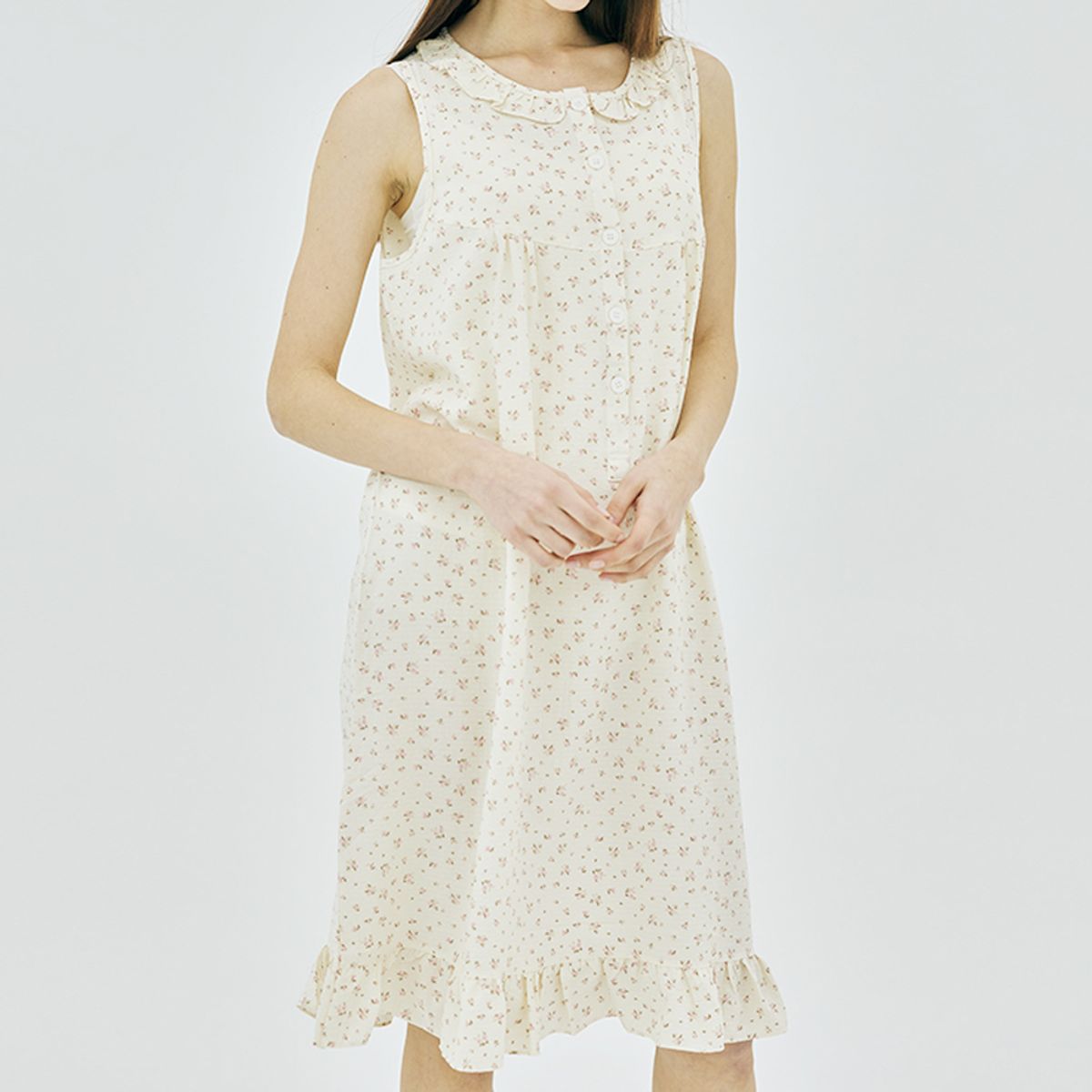 테라우드 홈웨어(TERAWOOD HOMEWEAR) 여성 코클리코 나시 원피스 잠옷