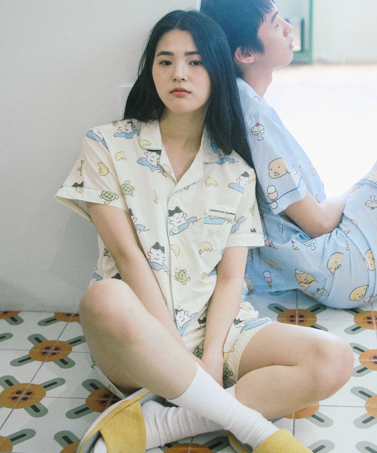 꼬모니노즈(COMONINOZ) [CN]NINOZ X SOOBOOKZ 탱고 PAJAMA SET [IVORY]