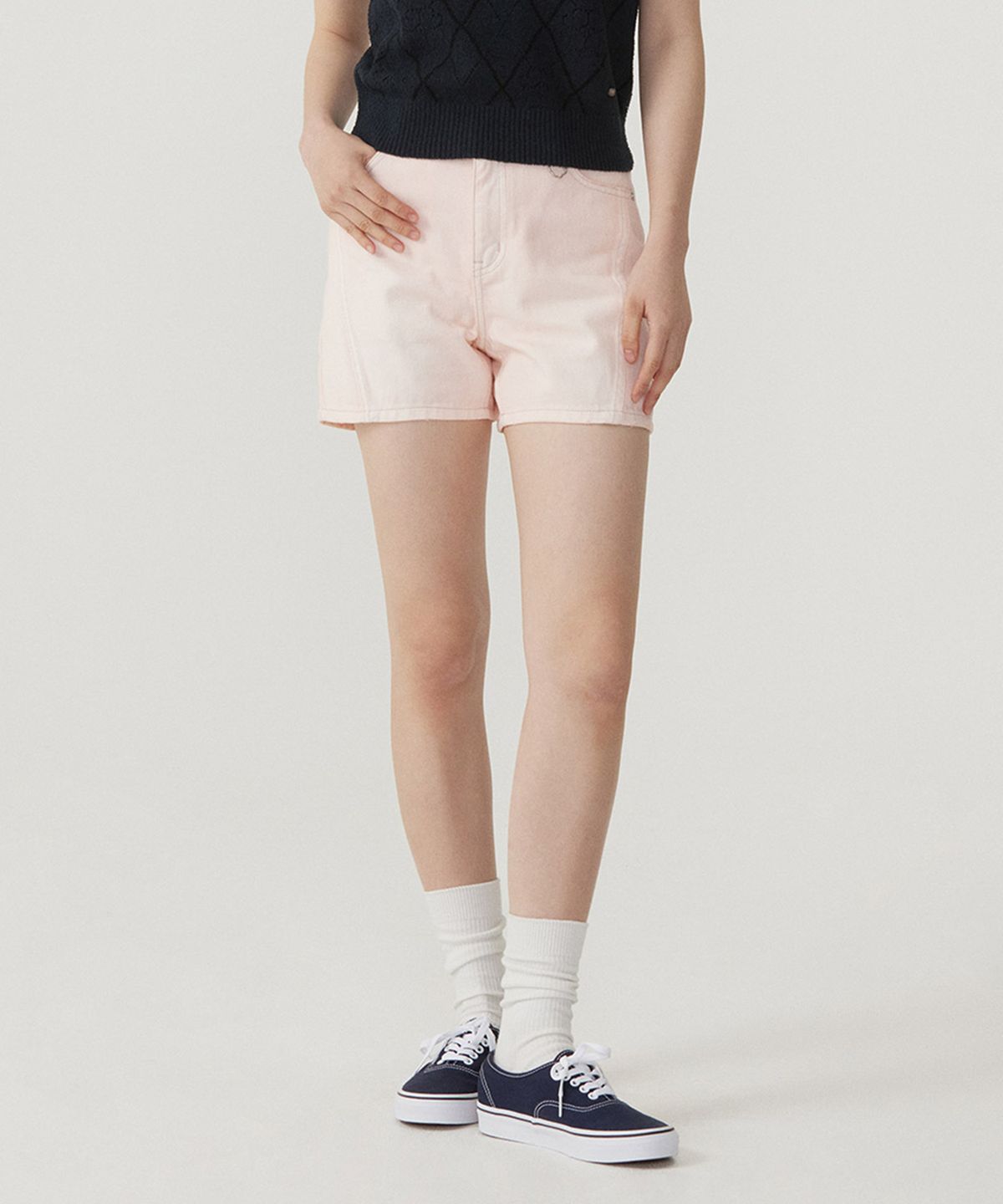 커버낫 우먼(COVERNAT WOMAN) 우먼 다잉 데님 쇼츠 Light Pink