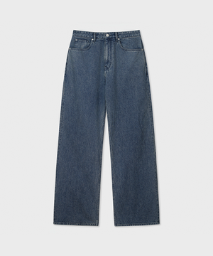 트루 와이드 데님 팬츠 - 웨일 인디고