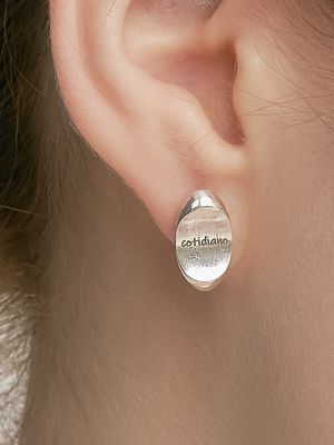 [Cotidiano]Moon Jar Silver Earring Ie405