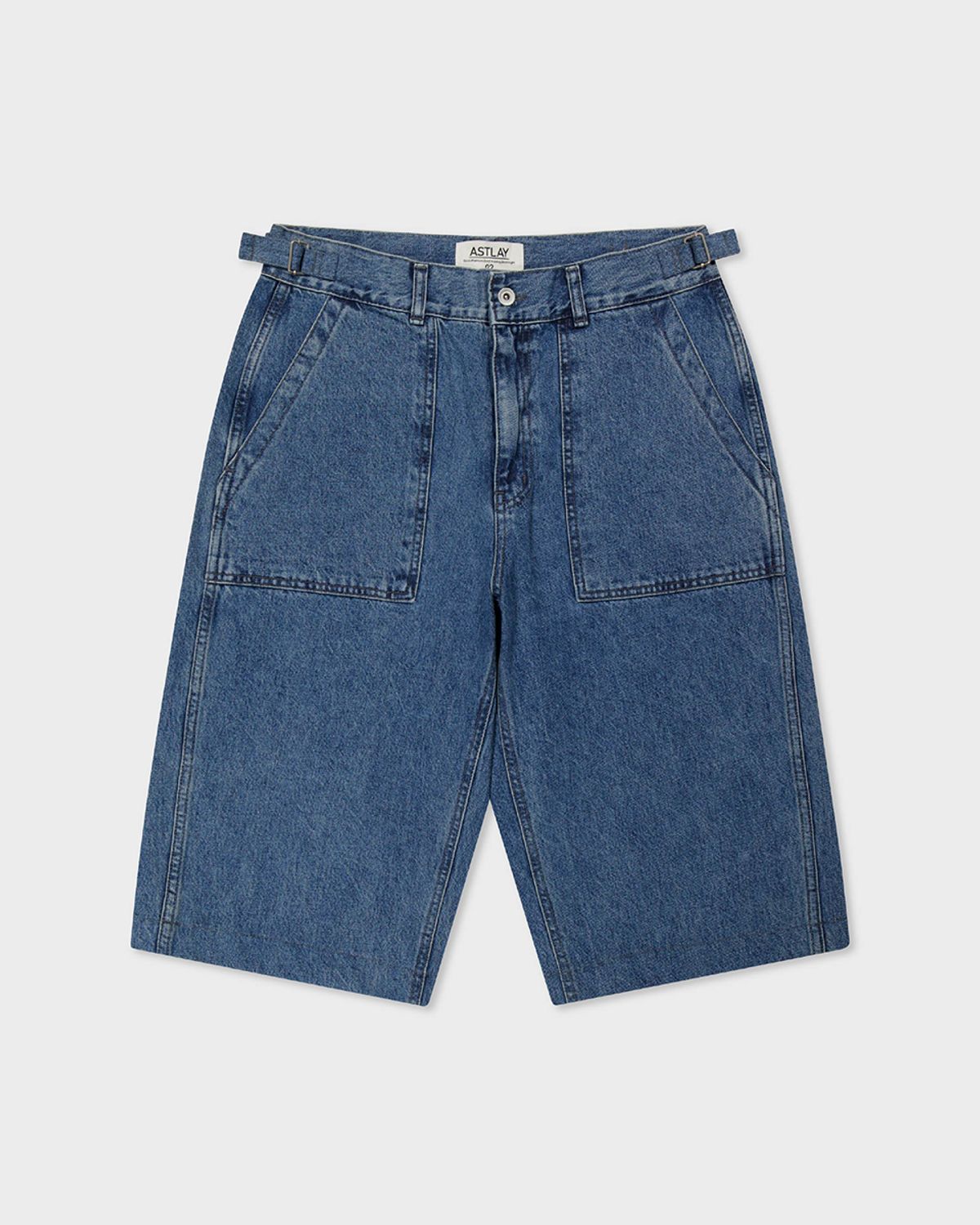 아스트레이(ASTLAY) Indigo Label Bermuda Pants (Stone Damage)