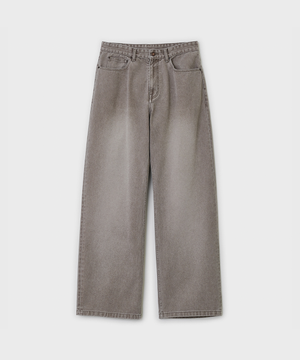 트루 와이드 데님 팬츠 - 빈티지 베이지