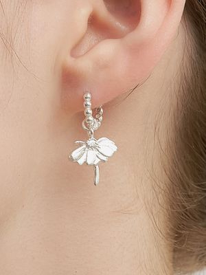 [Cotidiano]Dots Signature Flower Silver Earring Ie407