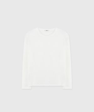 COTTON MODAL OVER LONG SLEEVE TOP WHITE