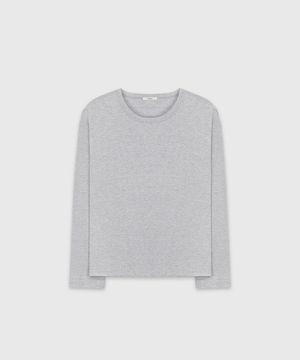 COTTON MODAL OVER LONG SLEEVE TOP GREY