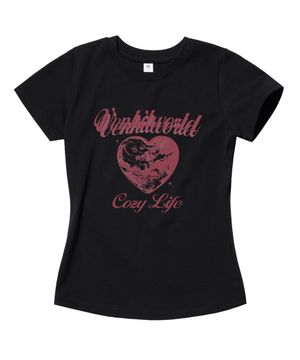 플래닛하트 슬림핏 반팔티