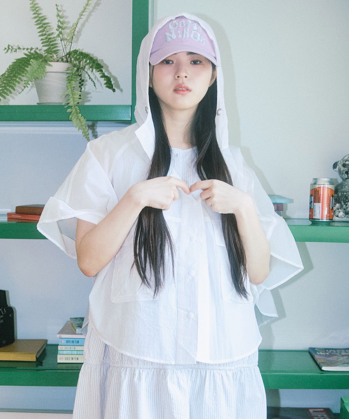 꼬모니노즈(COMONINOZ) W RAINYDAY HOOD JACKET [IVORY]