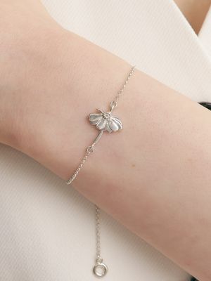 [Cotidiano]Signature Flower Silver Bracelet Ib333
