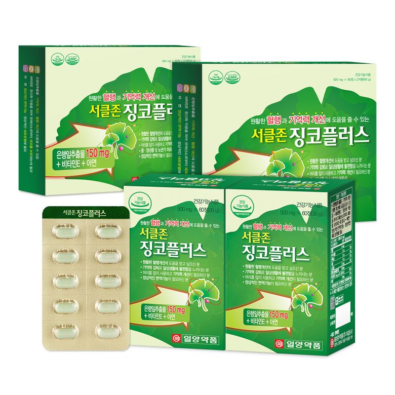 은행잎추출물 징코 플러스 비타민E 아연 영양제 8개월분 혈액순환 기억력
