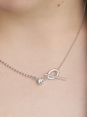 [Cotidiano]Unbal Stilla T.O Silver Necklace In544