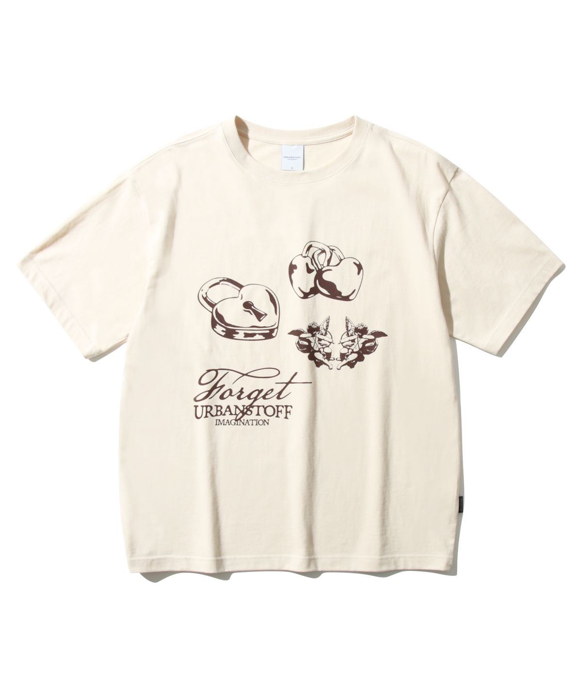 어반스터프(URBANSTOFF) 하트 패드록 로고 티 (크림)