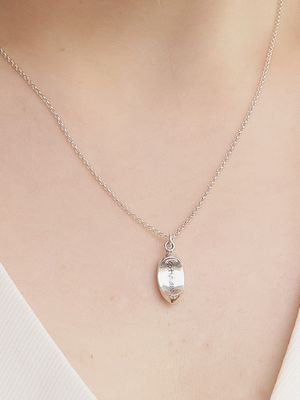 [Cotidiano]Moon Jar Silver Necklace In548