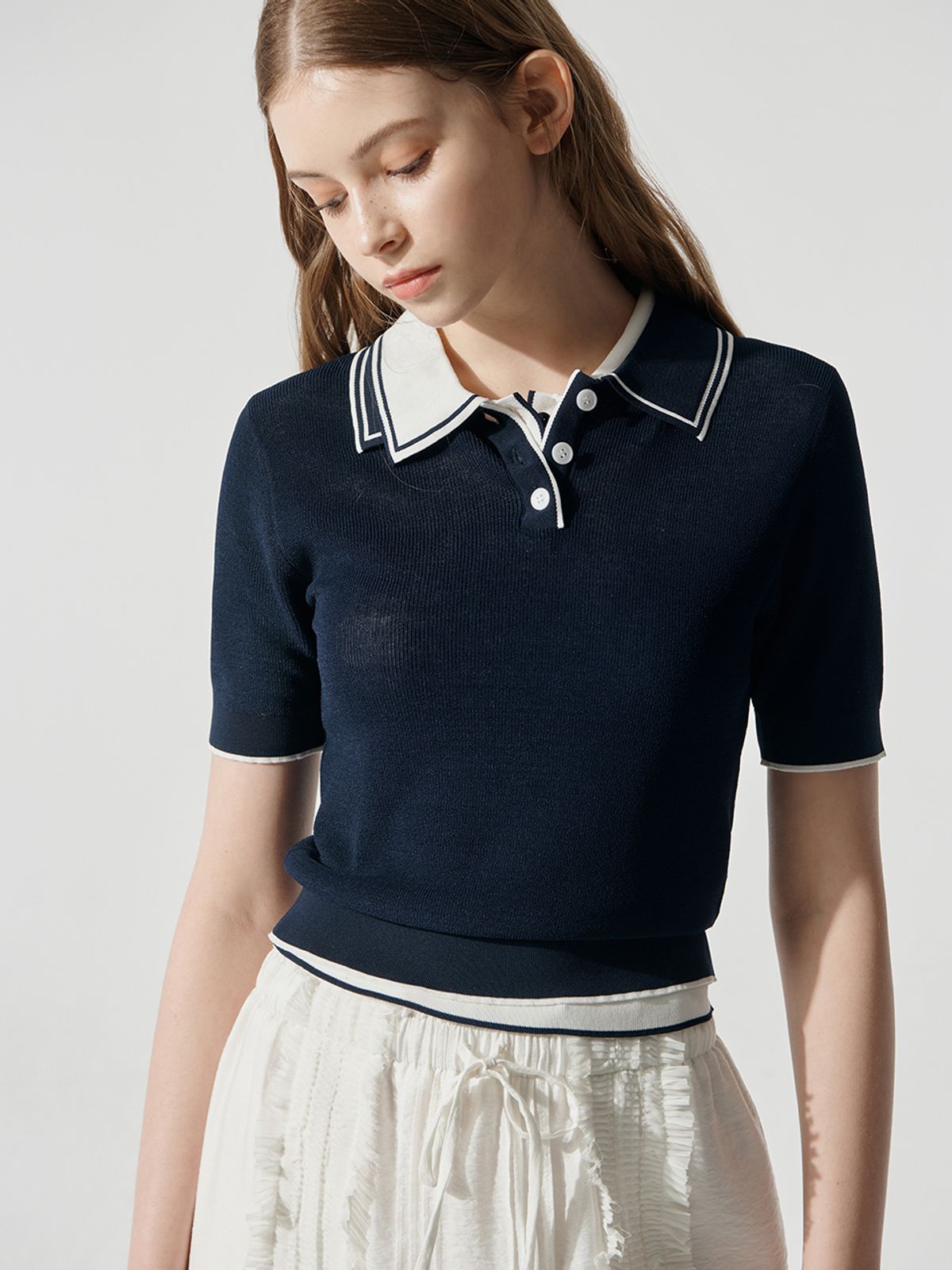 메르시앤에스(MERCIANNES) Coloring Point Collar Knit_MB4SKN2