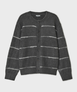 브러쉬드 탐 가디건 - 그레이 스트라이프