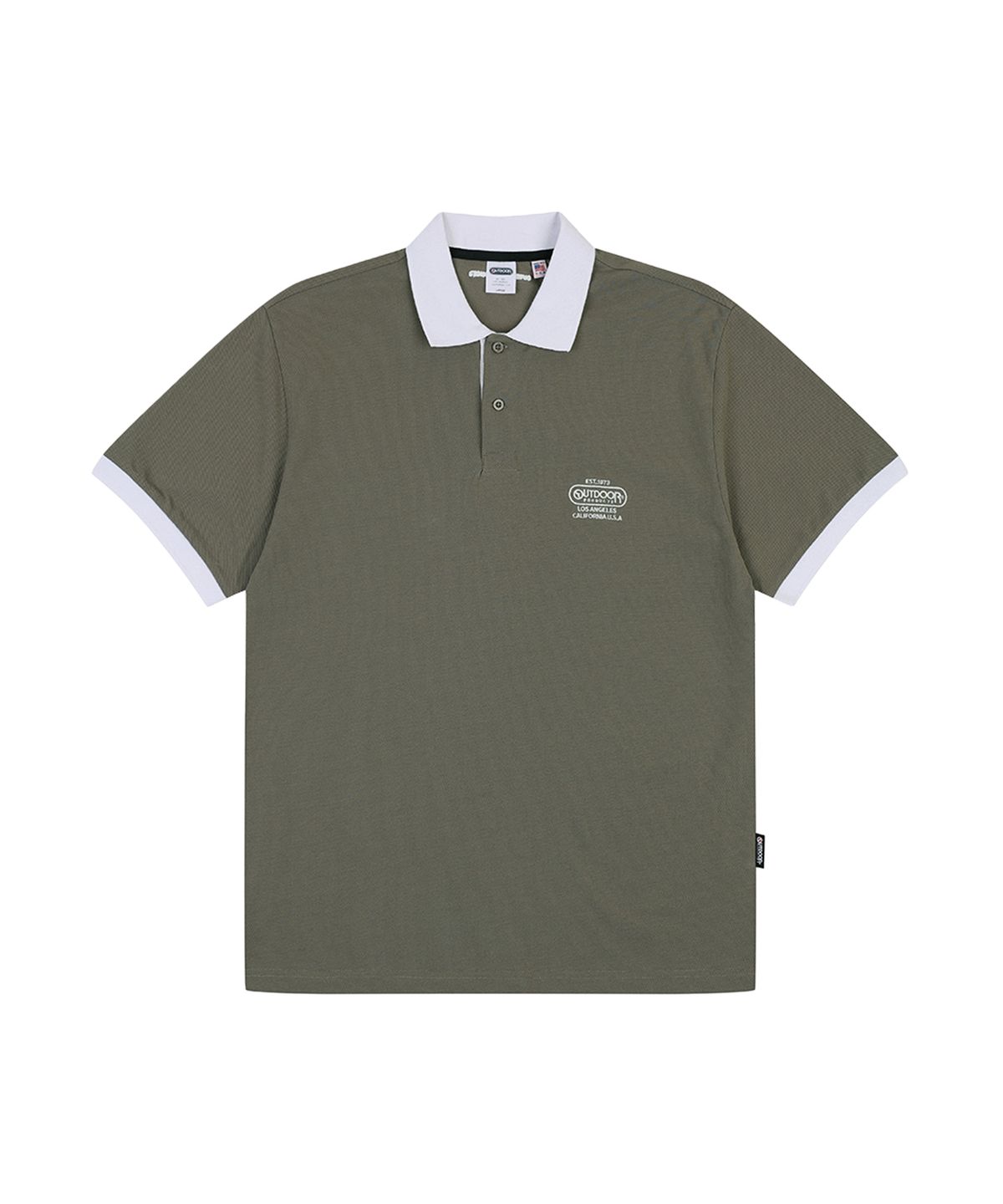 아웃도어 프로덕츠(OUTDOOR PRODUCTS) COLOR BLOCK COLLARED T SHIRTS (KHAKI)