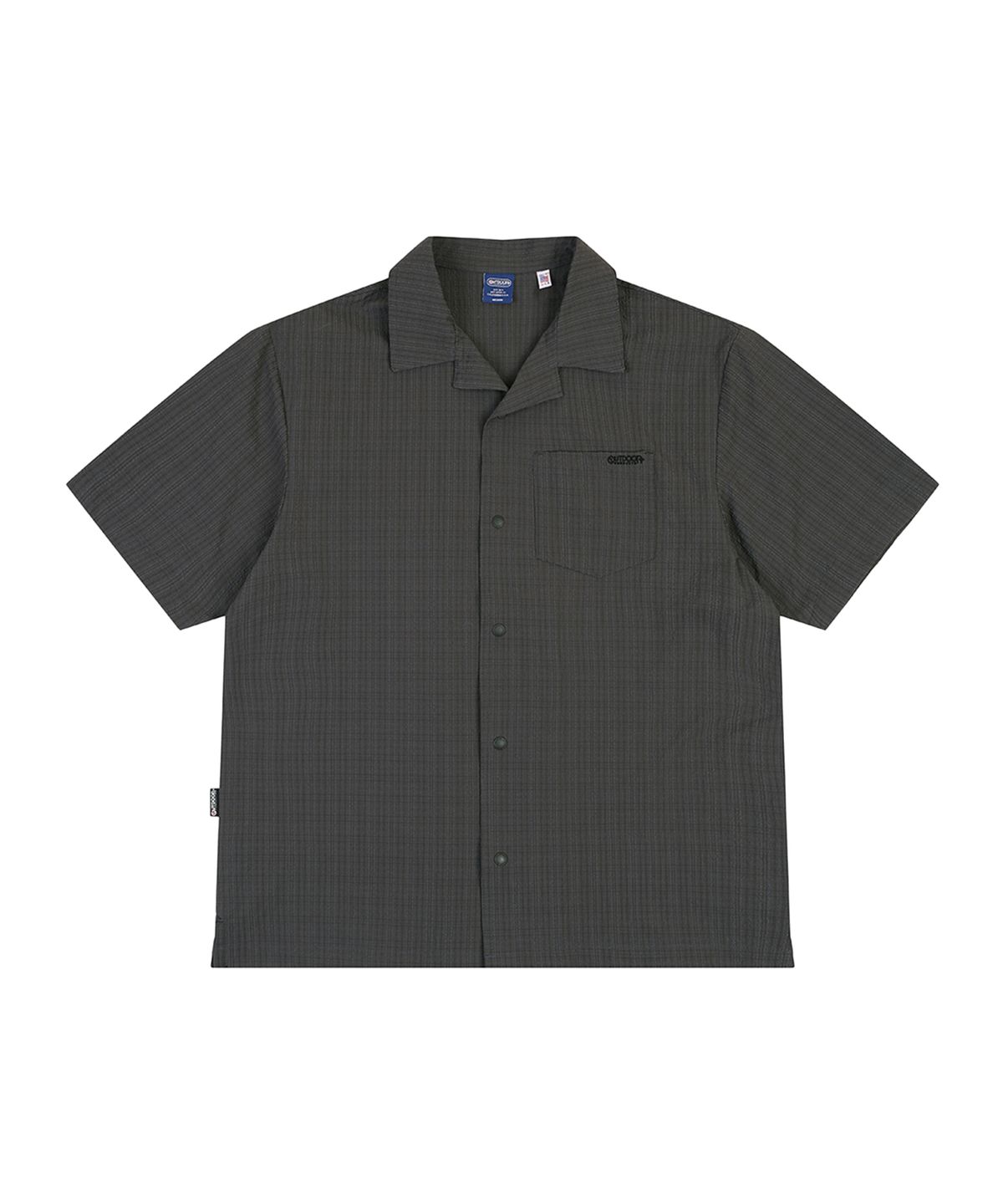 아웃도어 프로덕츠(OUTDOOR PRODUCTS) SHEER SUCKER OPEN COLLAR SHIRTS (CHARCOAL)