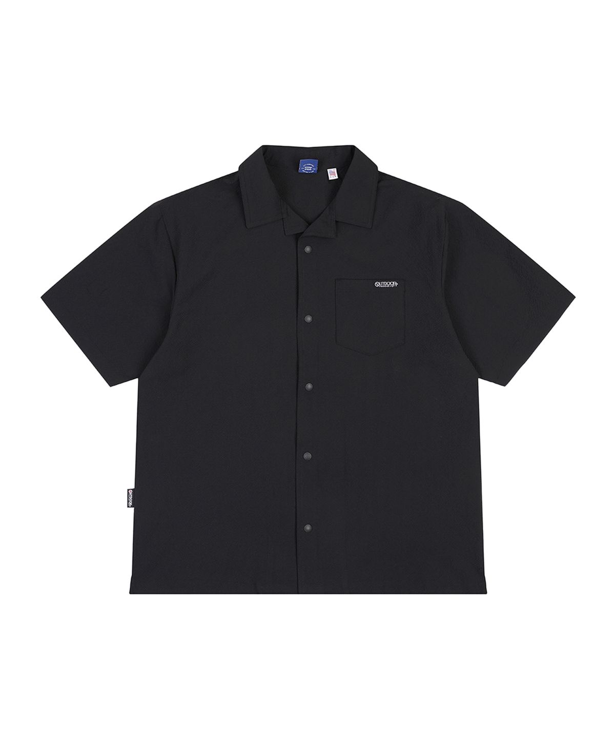 아웃도어 프로덕츠(OUTDOOR PRODUCTS) SHEER SUCKER OPEN COLLAR SHIRTS (BLACK)