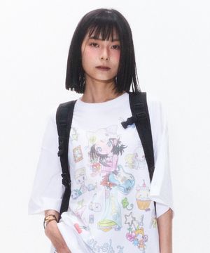 키르시 X 썬원버드 빅 오버 사이즈 그래픽 티셔츠 [화이트]