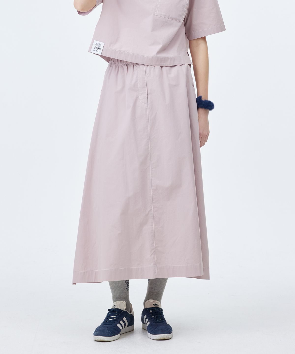 아웃도어 프로덕츠(OUTDOOR PRODUCTS) W COLOR STITCH A-LINE SKIRT (PURPLE)