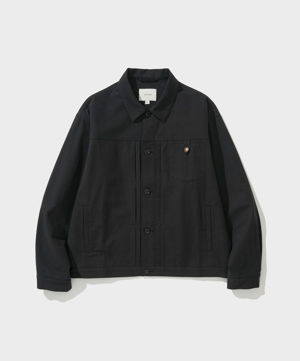 셔터(SHIRTER) SOFT LINEN TRUCKER JACKET (BLACK)
