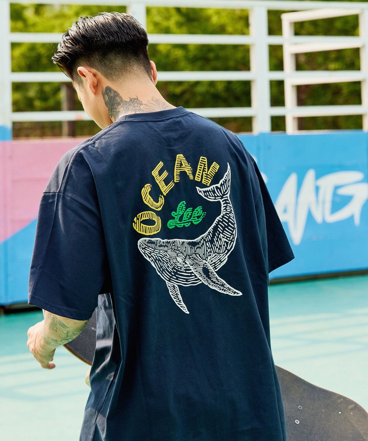 리(LEE) 리 오션 그래픽 티셔츠 네이비