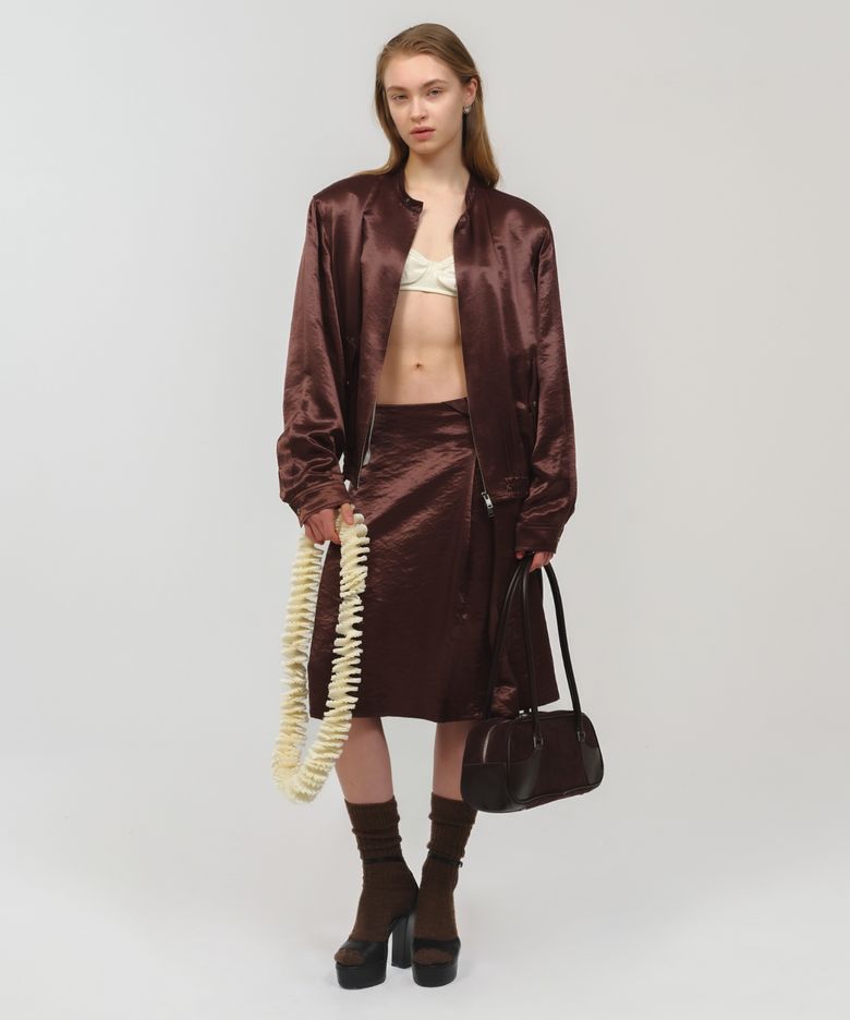 Satin Silky Skirt / Cacao