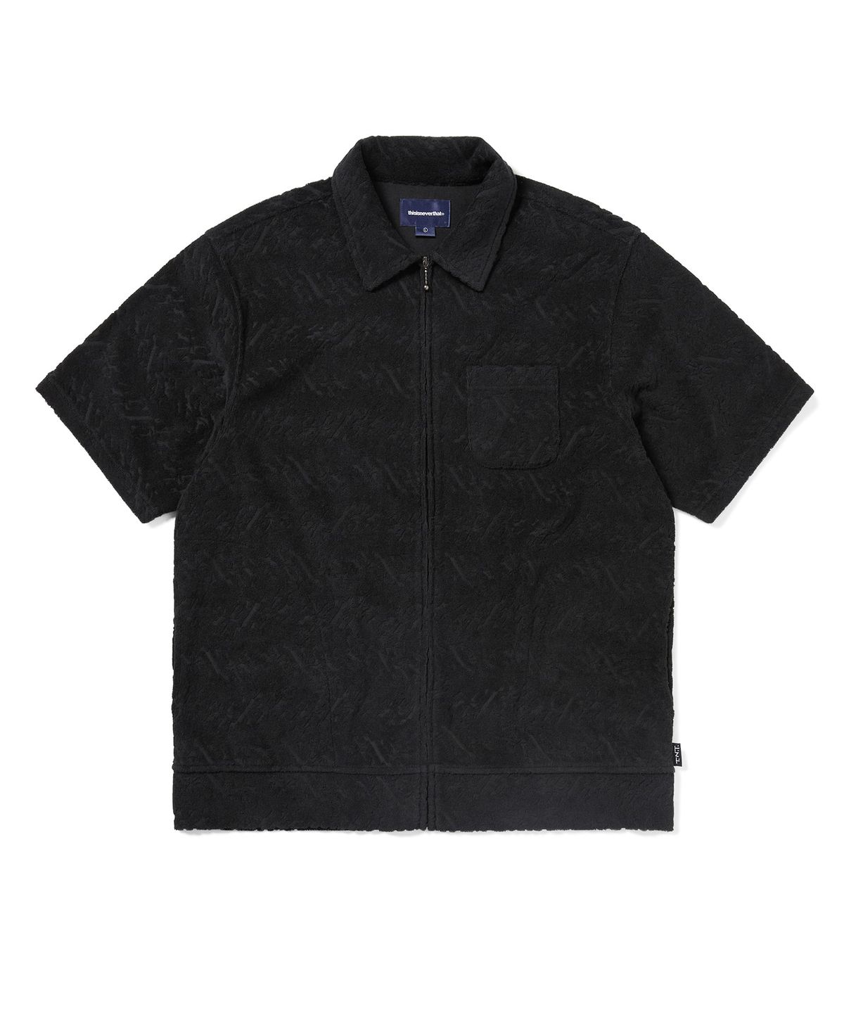 디스이즈네버댓(THISISNEVERTHAT) Terry S/S Zip Shirt Black