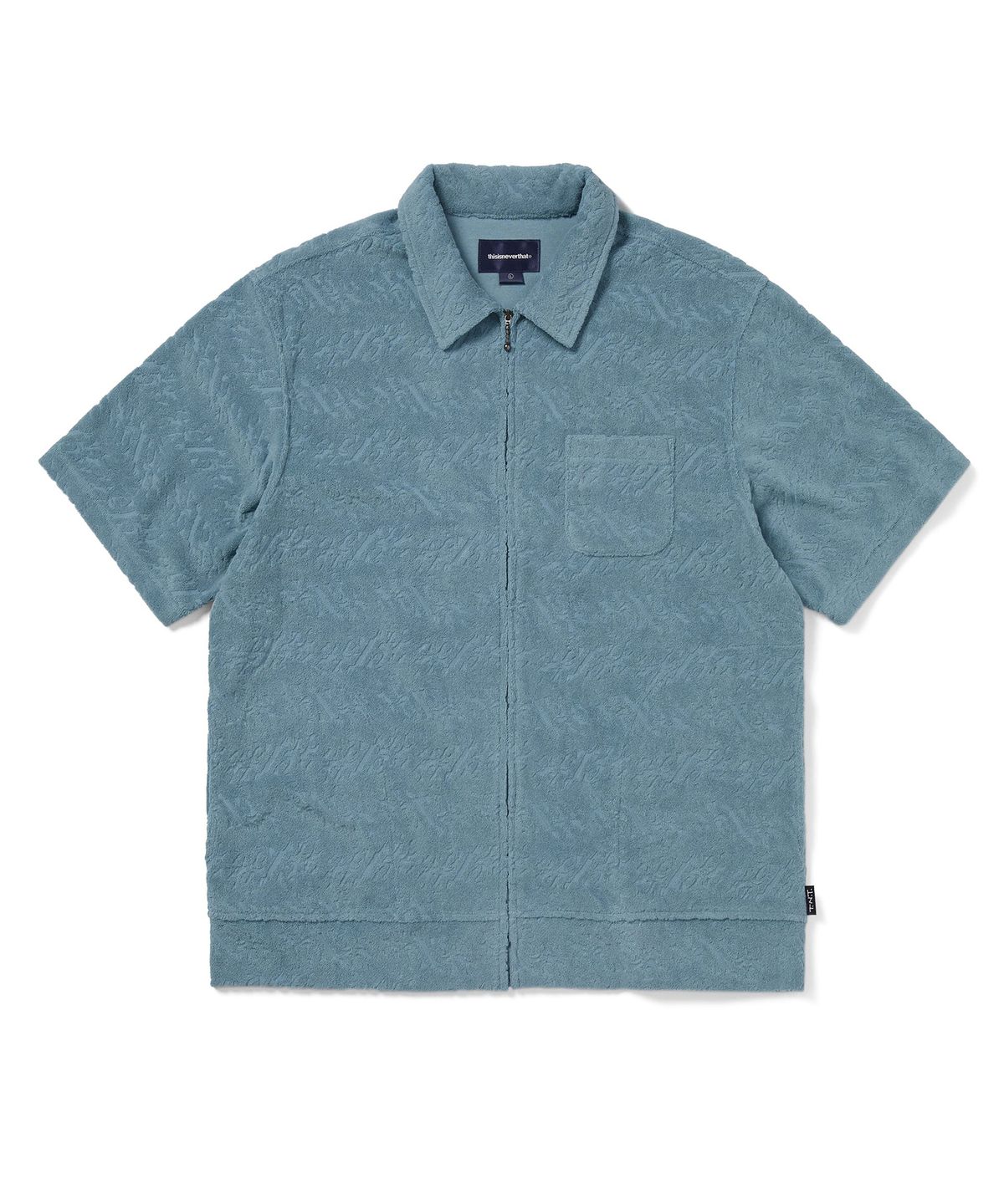 디스이즈네버댓(THISISNEVERTHAT) Terry S/S Zip Shirt Blue