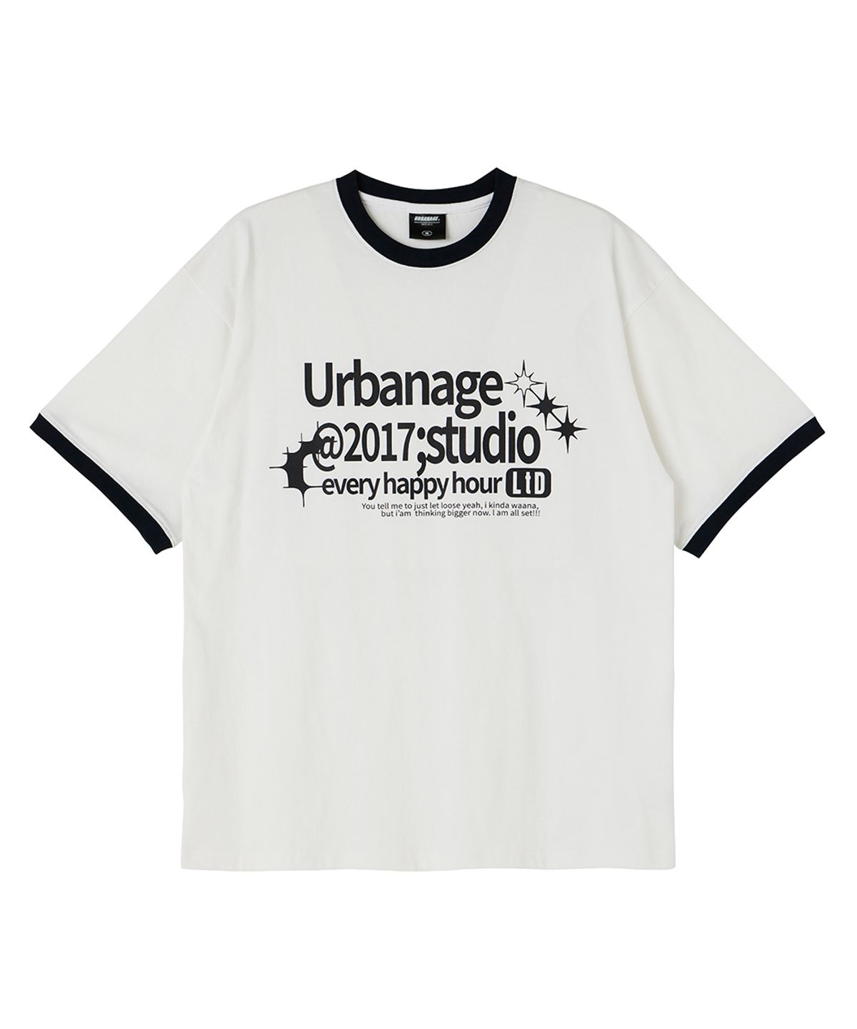 어반에이지(URBANAGE) STUDIO 링거 오버 반팔 화이트