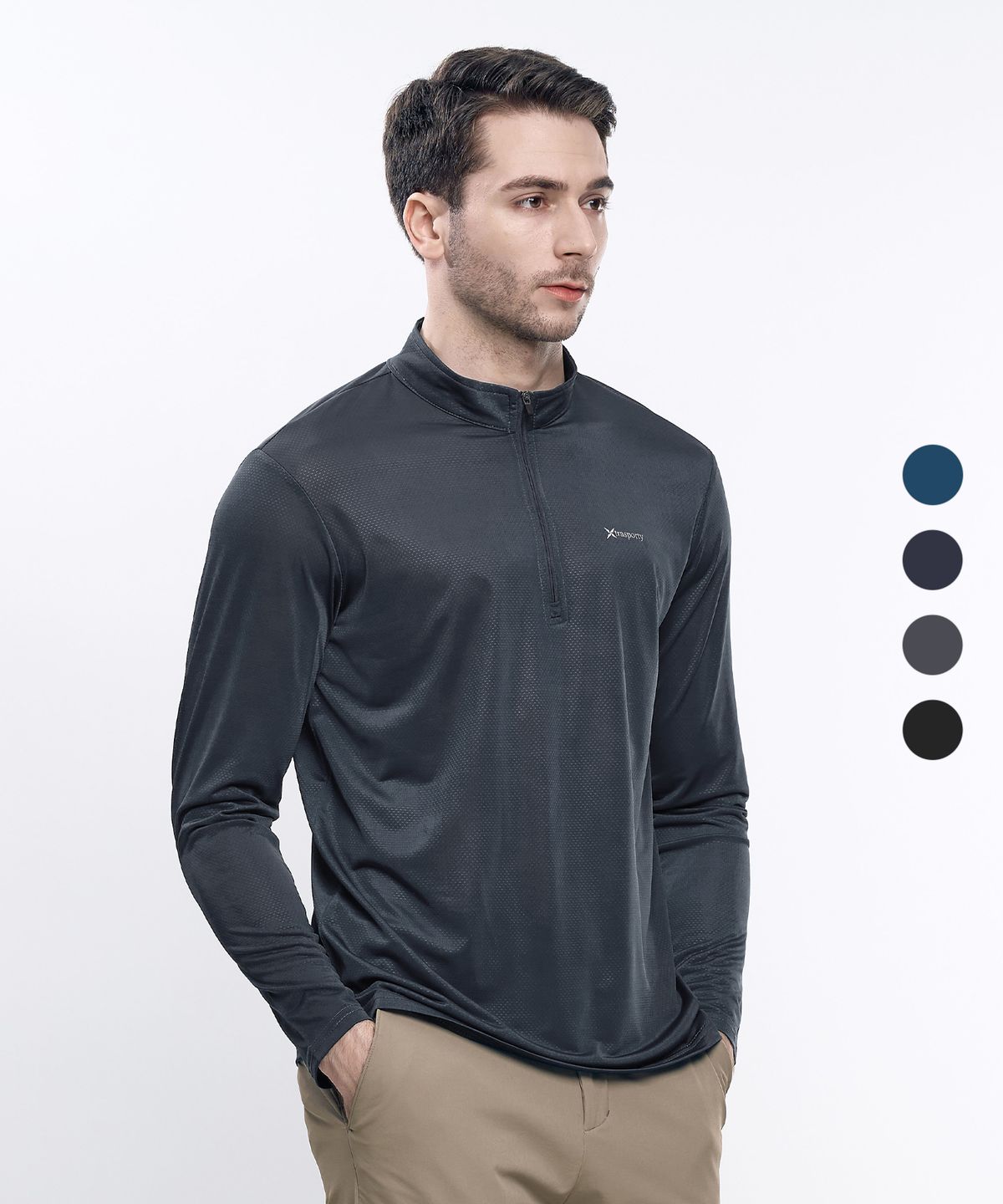 엑스트라스포티(EXTRASPORTY) 바람솔솔 남성 아이스 메쉬 긴팔 집업 티셔츠 4 Colors