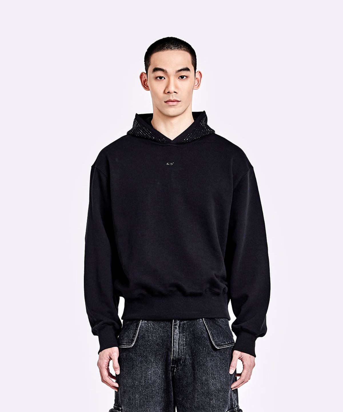 51퍼센트(51PERCENT) Rinestone Hoodie - Black