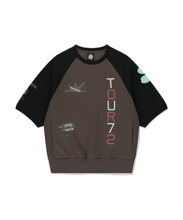 Doodle S/S Crewneck Sweatshirt Brown