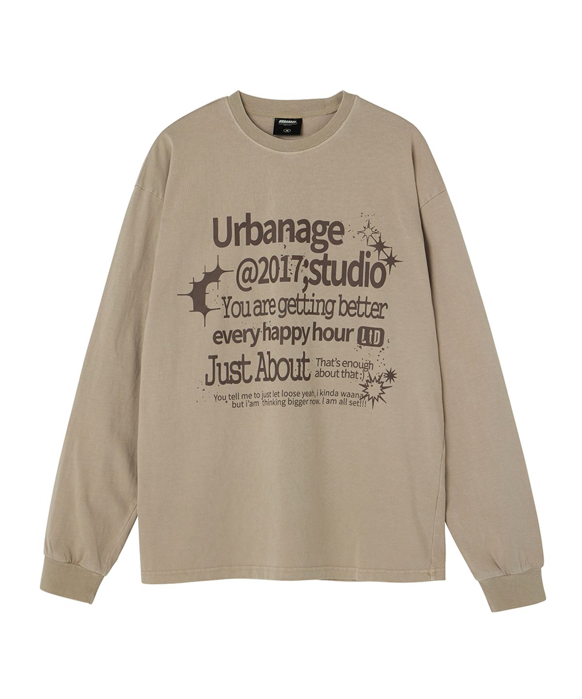 어반에이지(URBANAGE) Just About 피그먼트 오버 롱슬리브 베이지