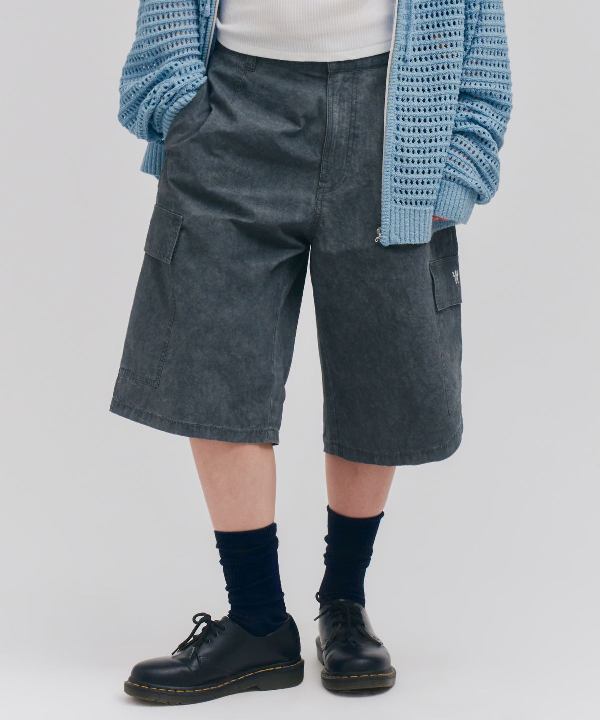 피도디도(FIDO DIDO) Vintage Washing Cargo Bermuda Pants Charcoal