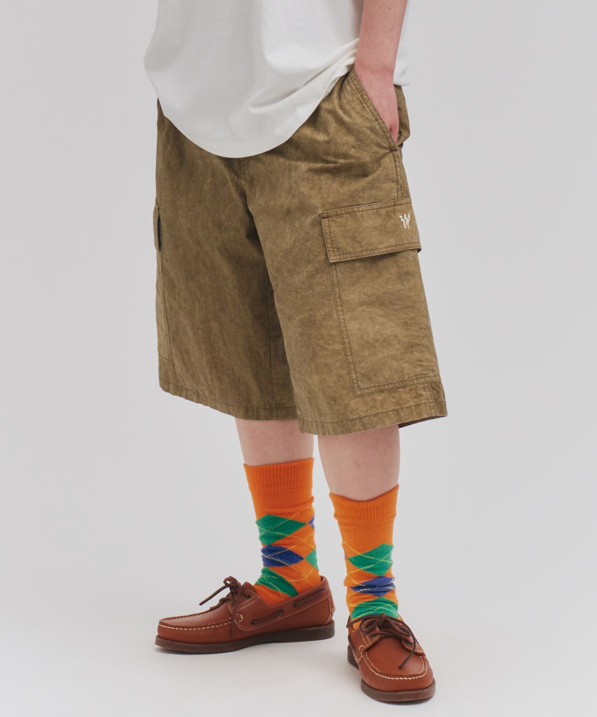 피도디도(FIDO DIDO) Vintage Washing Cargo Bermuda Pants Brown