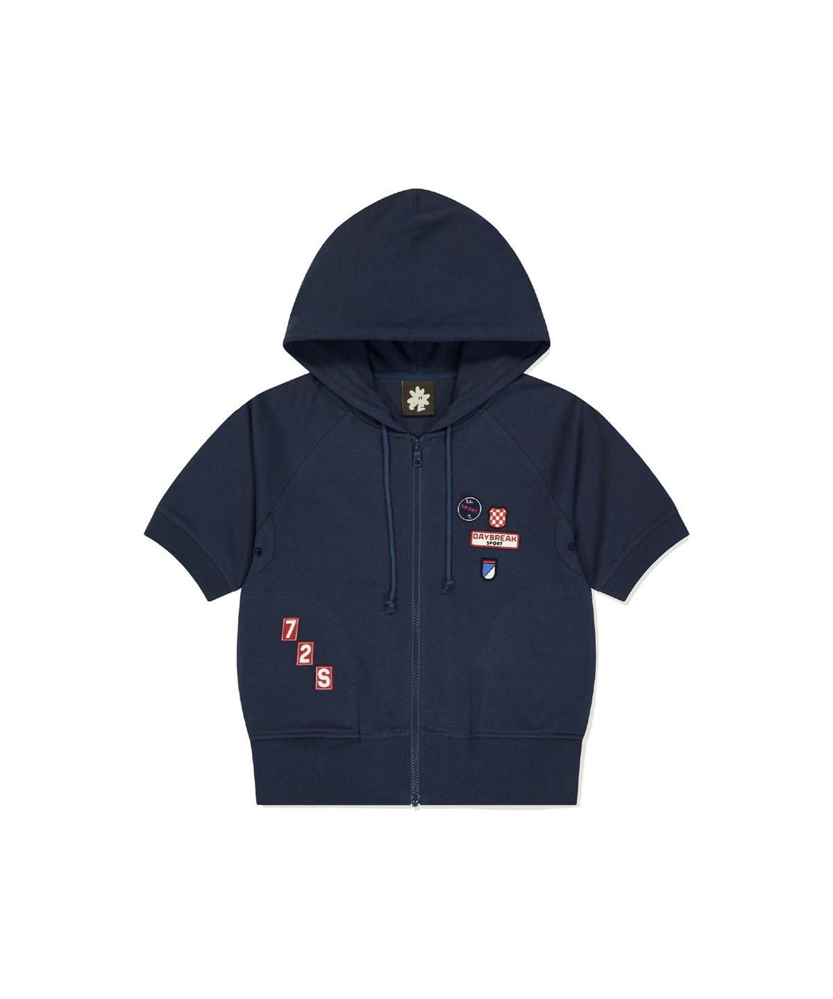 썬러브투어(SUNLOVETOUR) W Patch S/S Zip Up Hoodie Navy