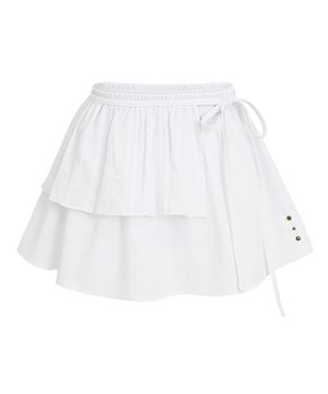 2 WAY 듀엣 미니 프릴 플레어 레이어드 랩스커트_화이트