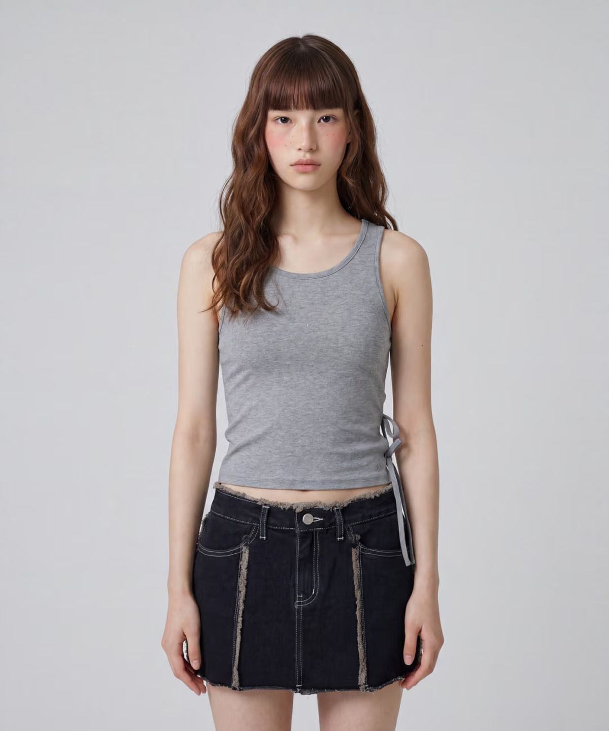 키시닝(KISYNING) Waistline Cut Layered Sleeveless (Melange)