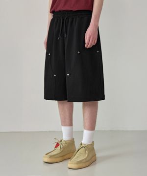 더블니 리벳 버뮤다 반바지 [블랙]