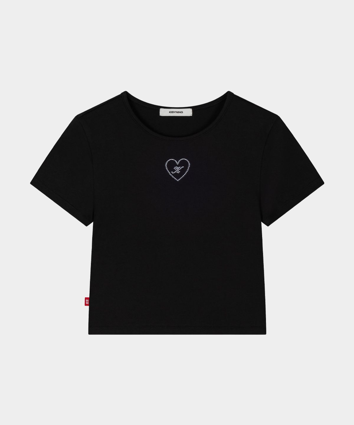 키시닝(KISYNING) Twinkle Heart Cubic Sleeve Top (Black)